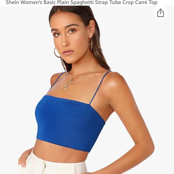 SHEIN Tops - blue crop tank top